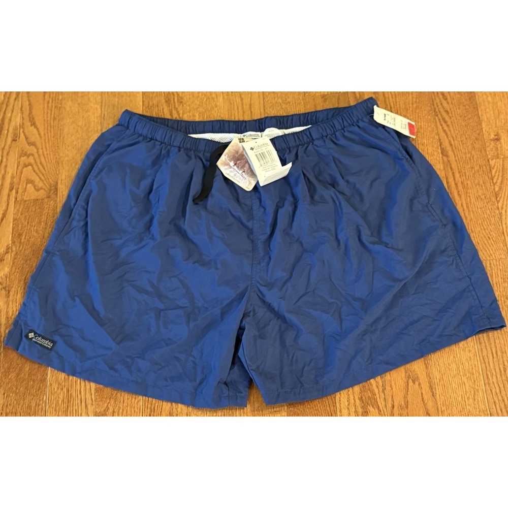 NWT Columbia Whidbey Water Shorts Mens XXL Blue Belted Lined Baggy Quick Dry